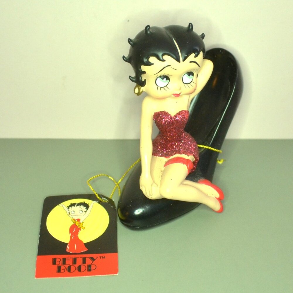 Set Of 4 Betty Boop Figures/Ornaments Shopping Bag High Heels Martini Glass - Picture 8 of 14